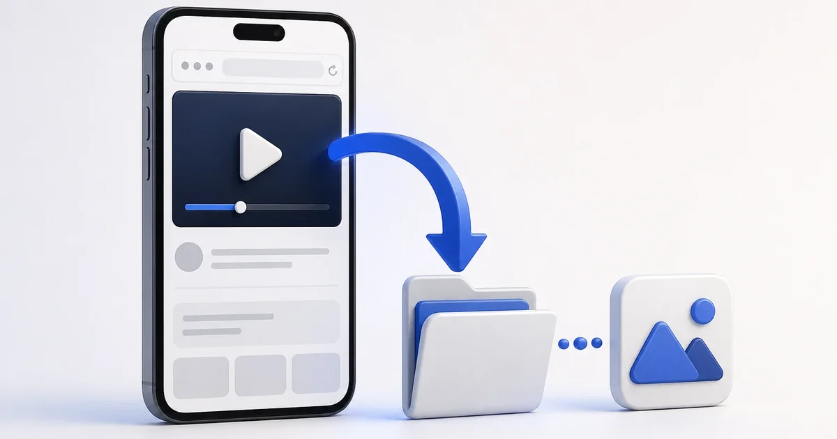 iPhoneのSafariでX動画を保存しファイルから写真へ移す手順